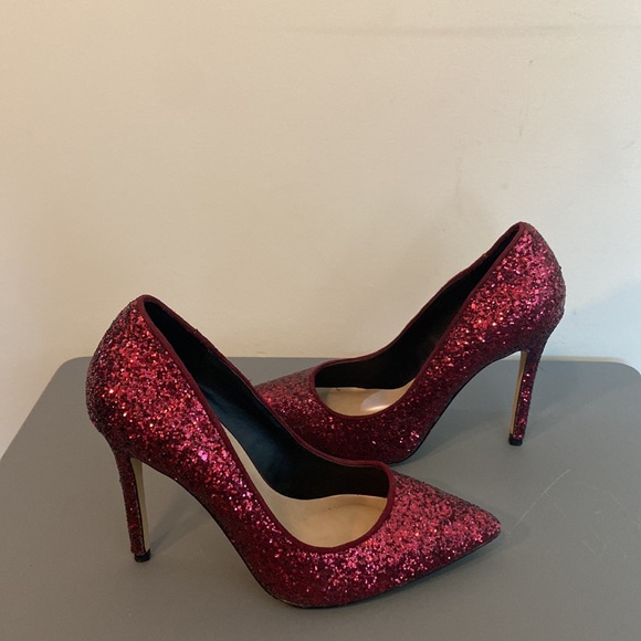 Gently used without box red sparkle heels. - Picture 2 of 3